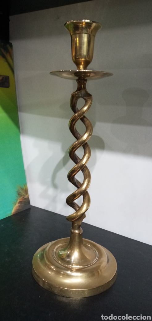 Antig&uuml;edades: ANTIGUO CANDELABRO DE BRONCE. 31CM. - Foto 10