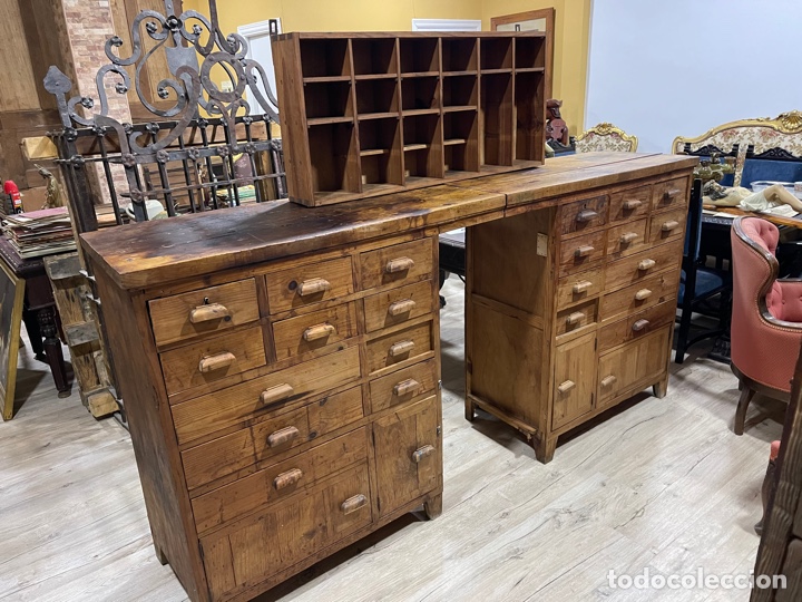 Antig&uuml;edades: Antiguo mueble de madera de estilo industrial - Foto 9