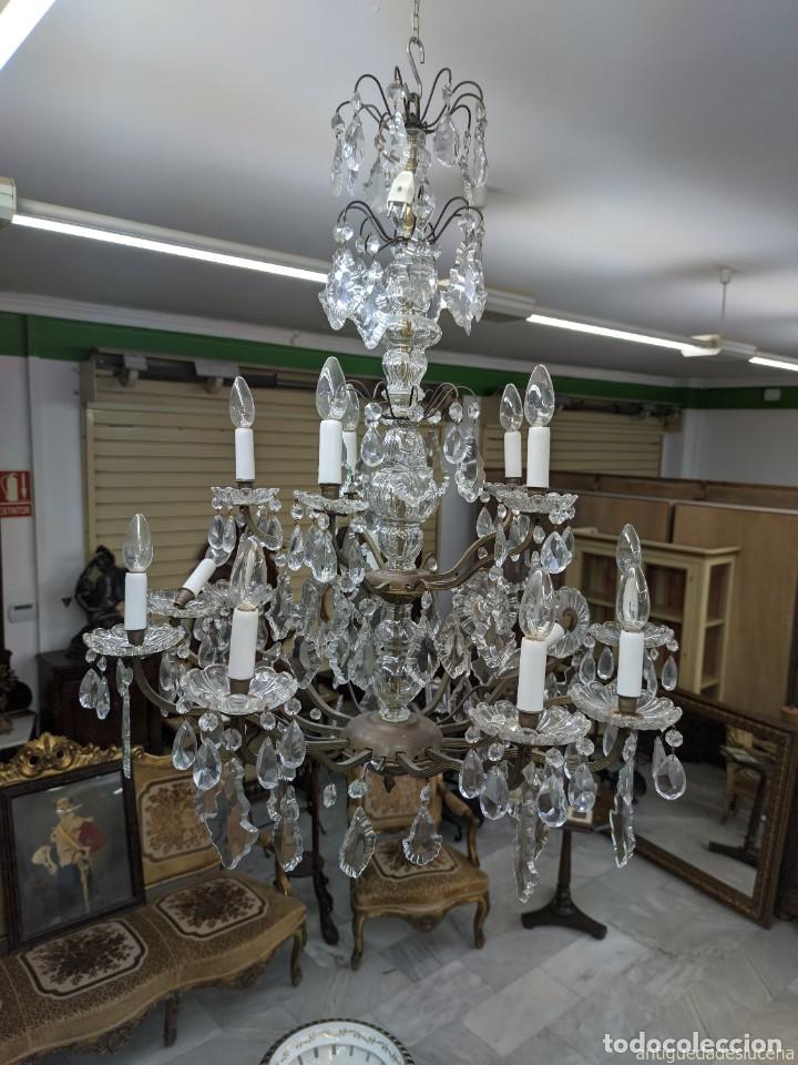 Antiquit&eacute;s: L&aacute;mpara isabelina de 15 brazos