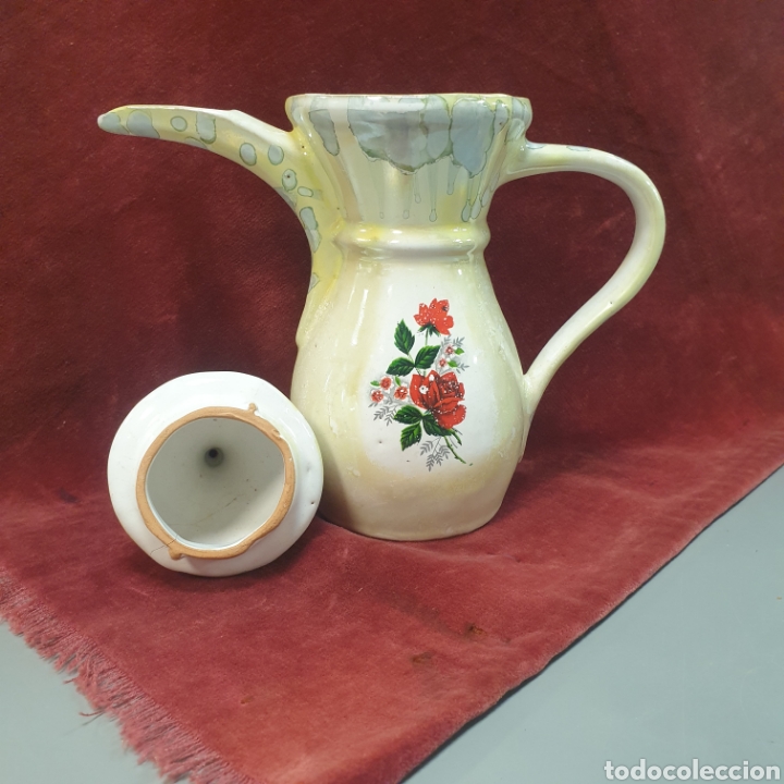 Antig&uuml;edades: Tetera de barro pintada 33cm altura - Foto 2