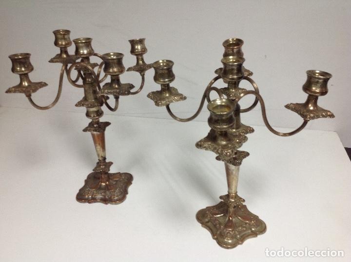Antig&uuml;edades: Pareja de candelabros ingleses. s XIX - Foto 1