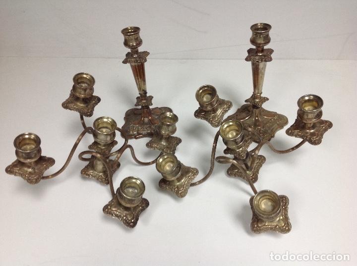 Antig&uuml;edades: Pareja de candelabros ingleses. s XIX - Foto 2