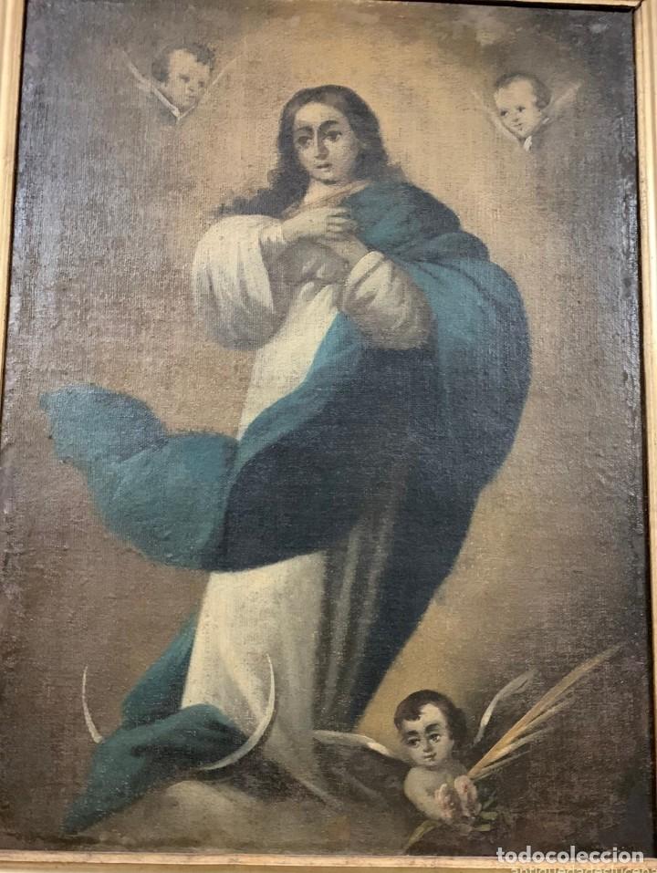 Antig&uuml;edades: Lienzo antiguo Inmaculada Concepci&oacute;n - Foto 2