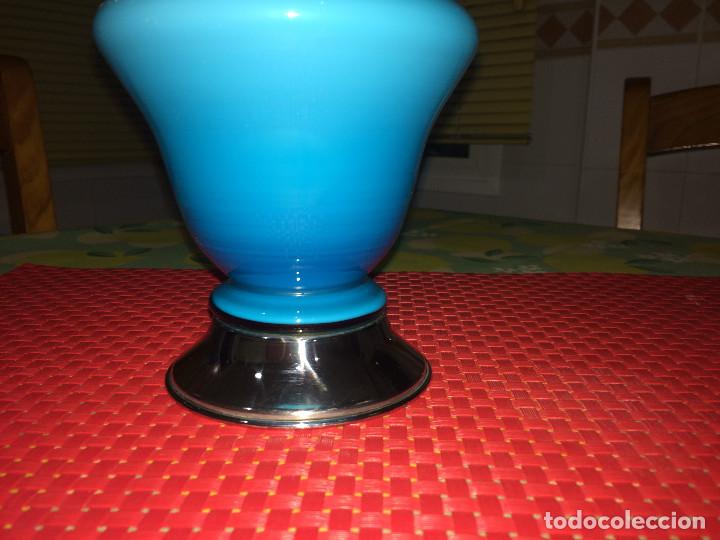 Antig&uuml;edades: PRECIOSO JARRON DE OPALINA AZUL - ANTIGUO - 24 CMS. - Foto 3