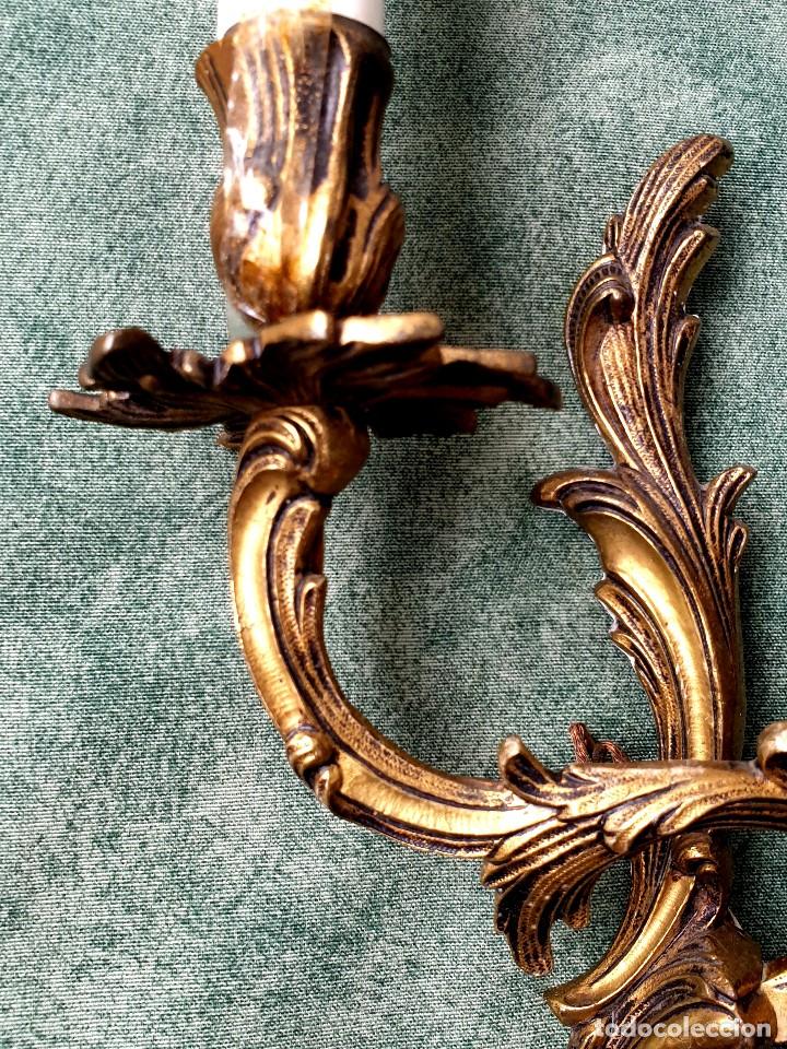 Antig&uuml;edades: APLIQUE EN BRONCE DORADO ESTILO LUIS XV ROCOC&Oacute; - Foto 3