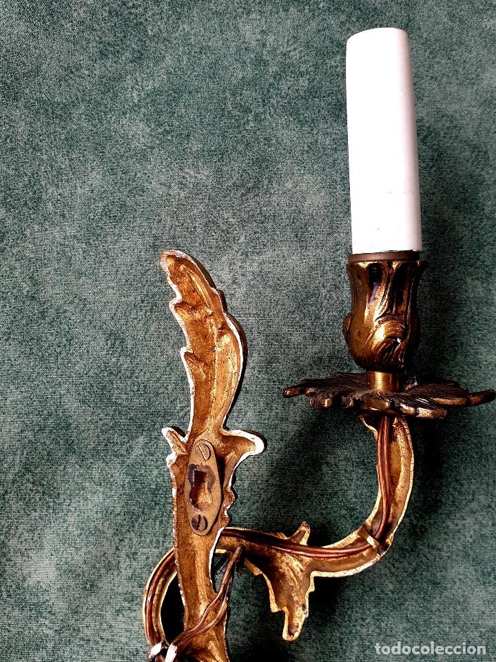 Antig&uuml;edades: APLIQUE EN BRONCE DORADO ESTILO LUIS XV ROCOC&Oacute; - Foto 5