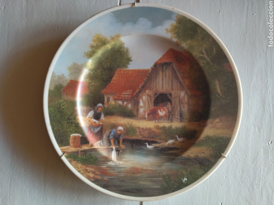 Antig&uuml;edades: Pareja de platos de Limoges. - Foto 3