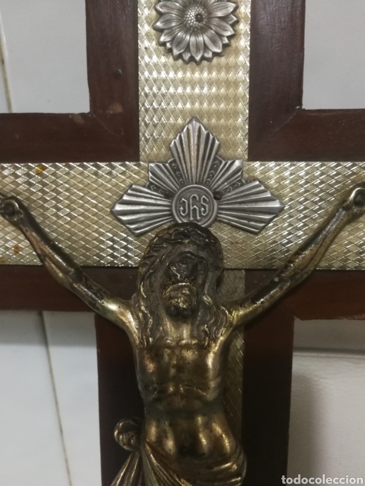 Antig&uuml;edades: CRUCIFIJO VINTAGE MADERA - Foto 2