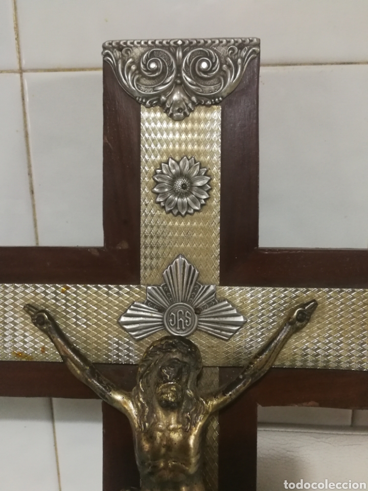 Antig&uuml;edades: CRUCIFIJO VINTAGE MADERA - Foto 3