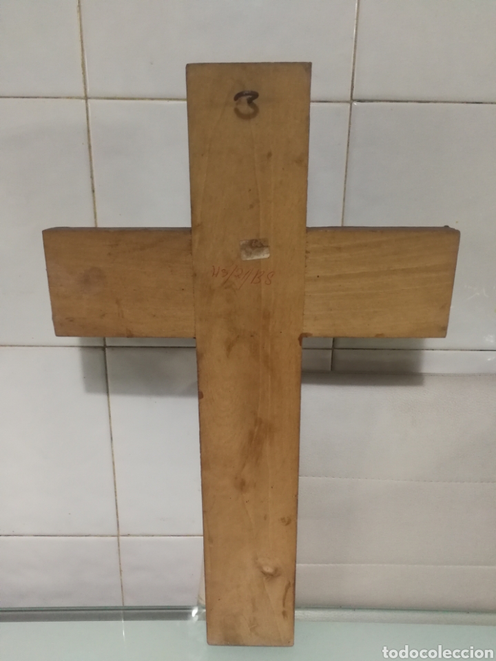 Antig&uuml;edades: CRUCIFIJO VINTAGE MADERA - Foto 4