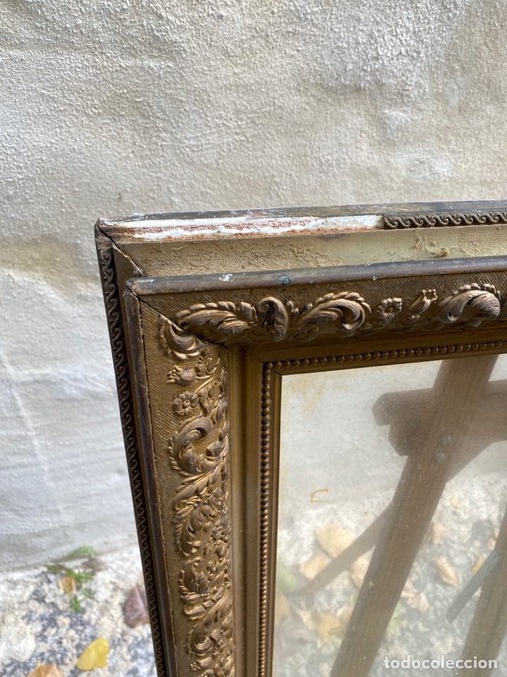 Antig&uuml;edades: Marco dorado madera siglo XIX - Foto 3