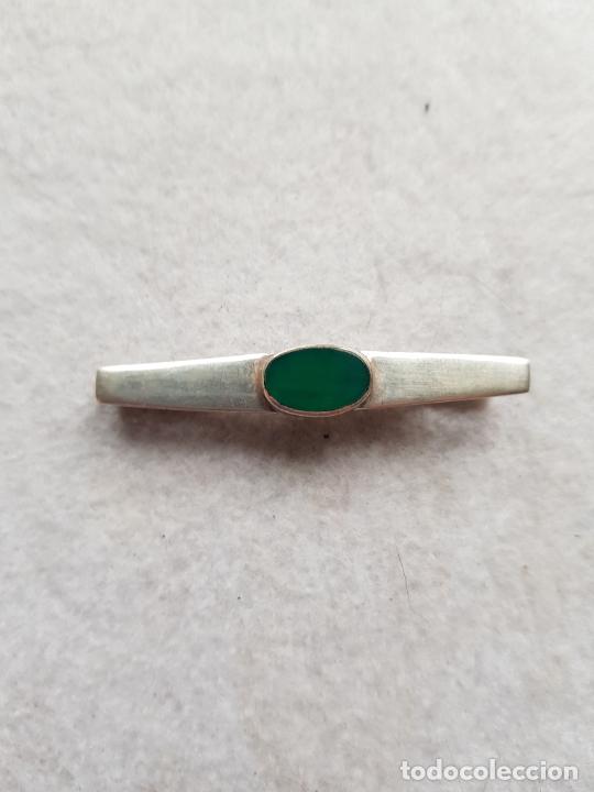 Antig&uuml;edades: PASADOR DE CORBATA DE PLATA CON PIEDRA V5 - Foto 3