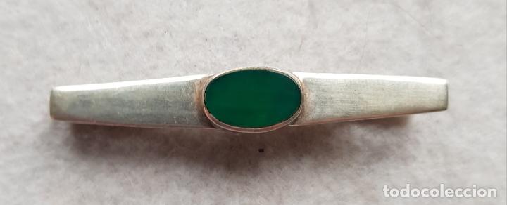 Antig&uuml;edades: PASADOR DE CORBATA DE PLATA CON PIEDRA V5 - Foto 1
