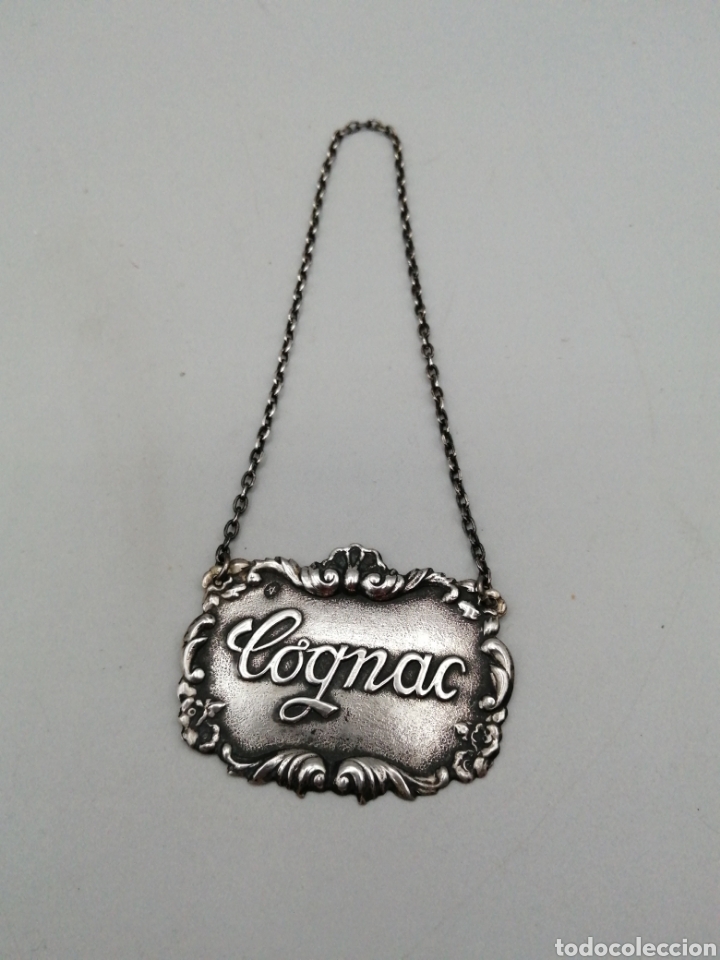 Antig&uuml;edades: Cognac. Placa publicitaria plata de ley - Foto 1
