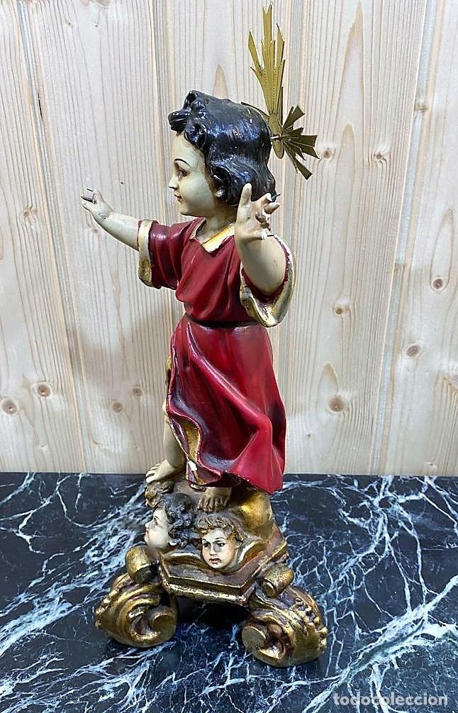Antig&uuml;edades: NI&Ntilde;O EN PASTA MADERA CON SELLO - Foto 4