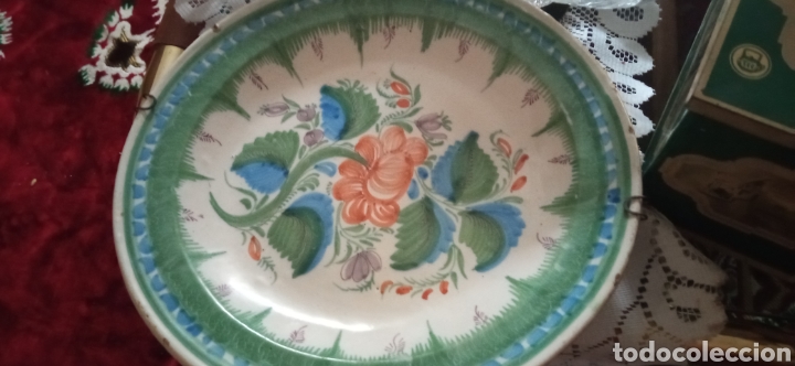 Antig&uuml;edades: Dos platos antiguo pintado amano - Foto 2