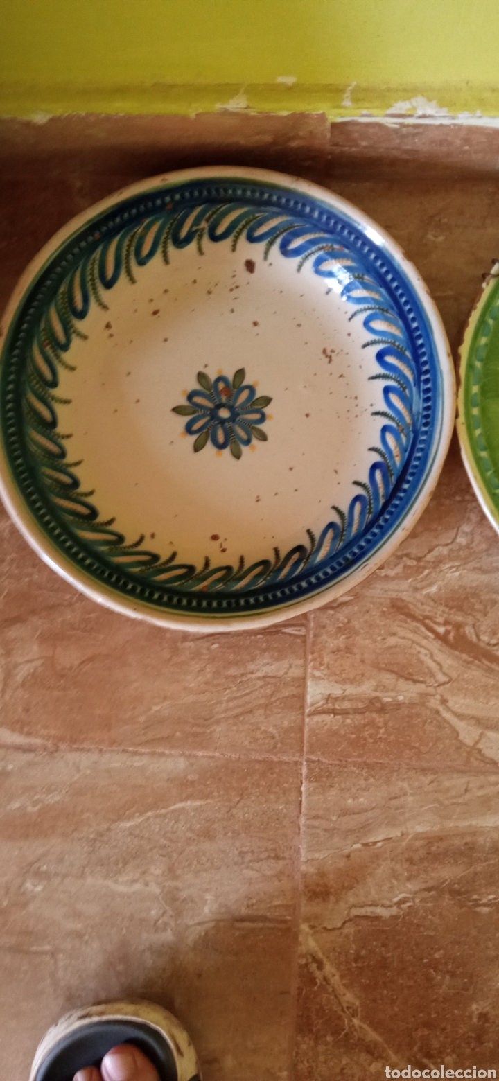 Antig&uuml;edades: Dos platos antiguo pintado amano - Foto 5