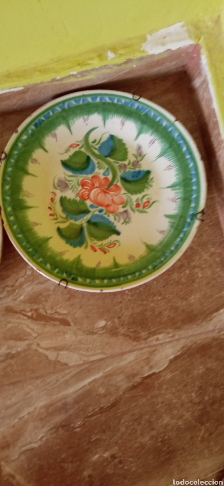 Antig&uuml;edades: Dos platos antiguo pintado amano - Foto 1