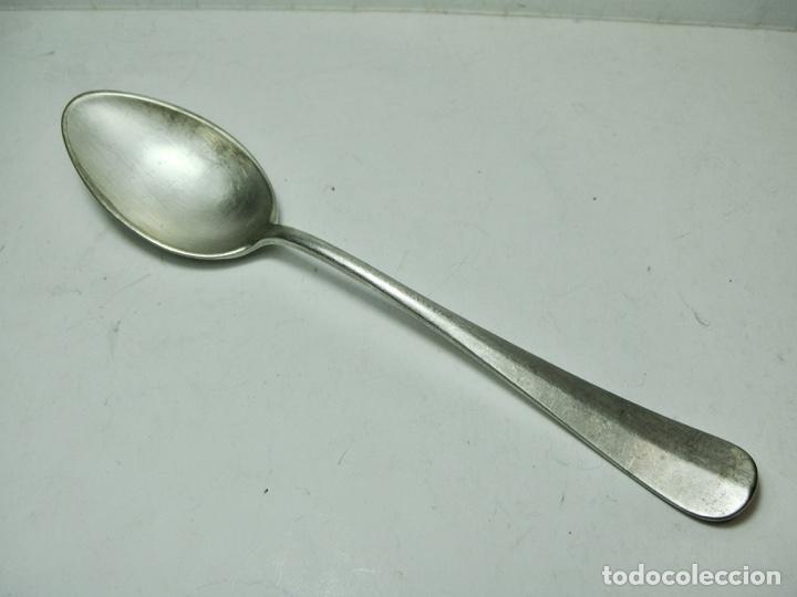 Antig&uuml;edades: Cuchara de postre. Plata Meneses (con contrastes) - Foto 1