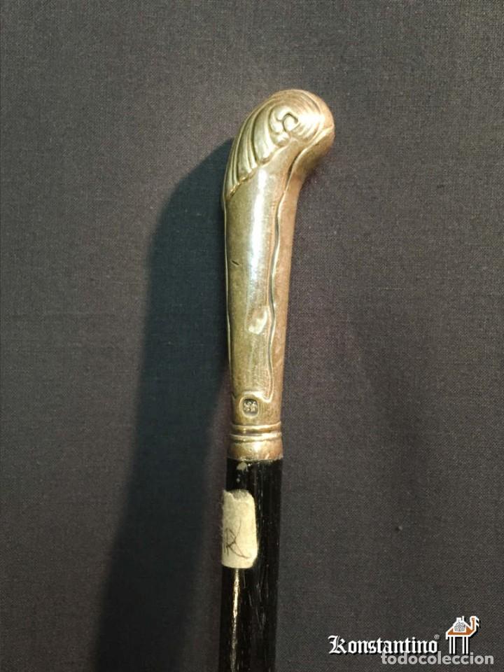 Antig&uuml;edades: BAST&Oacute;N DAMA DE PU&Ntilde;O DE PLATA 85 CMS - Foto 2