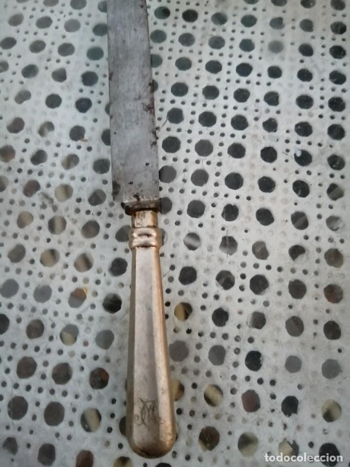Antig&uuml;edades: Antiguo Cuchillo con mango de Plata Siglo XIX - Foto 2