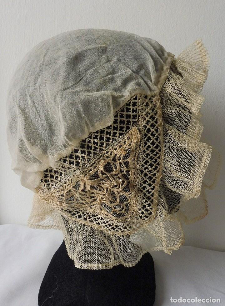 Antig&uuml;edades: ANTIGUO GORRO DE ENCAJE PPIO.S.XX - Foto 5