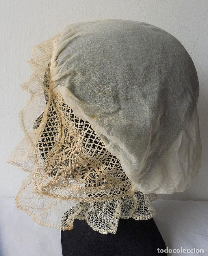 Antig&uuml;edades: ANTIGUO GORRO DE ENCAJE PPIO.S.XX - Foto 1