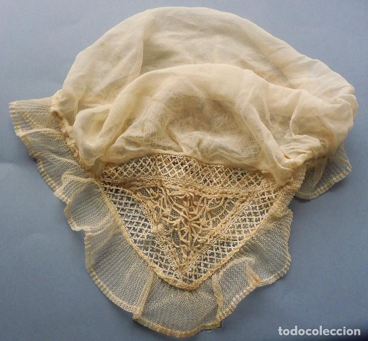 Antig&uuml;edades: ANTIGUO GORRO DE ENCAJE PPIO.S.XX - Foto 2