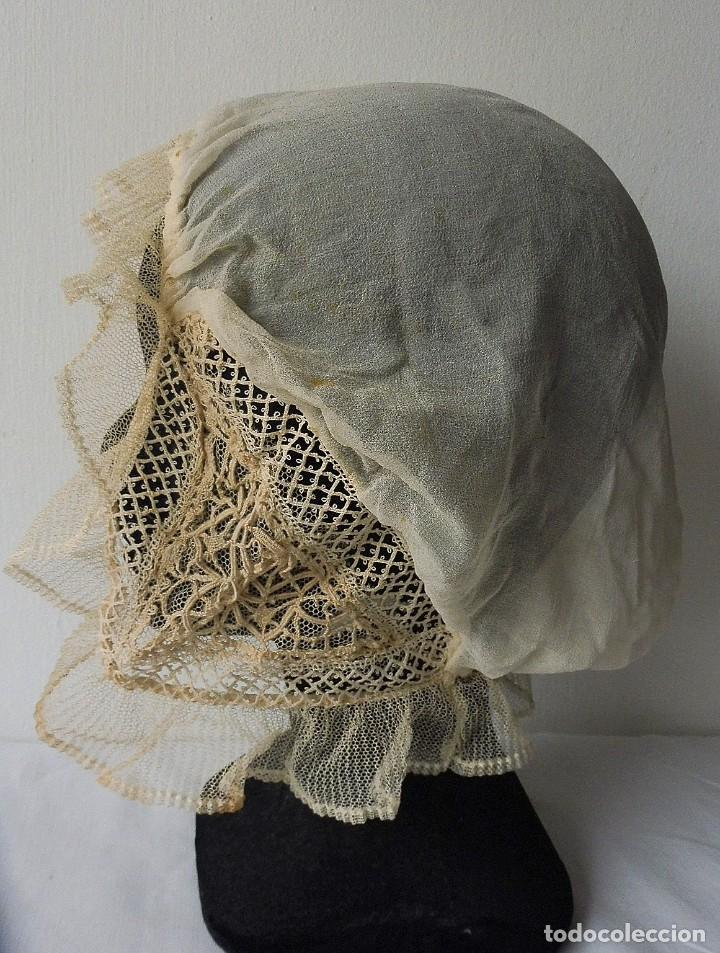 Antig&uuml;edades: ANTIGUO GORRO DE ENCAJE PPIO.S.XX - Foto 3