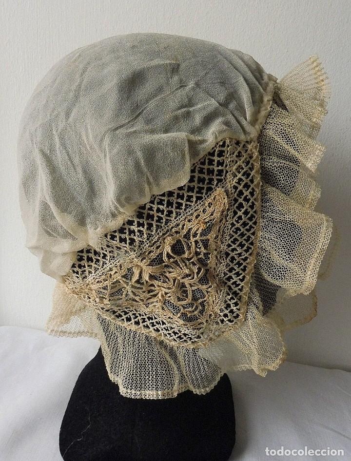 Antig&uuml;edades: ANTIGUO GORRO DE ENCAJE PPIO.S.XX - Foto 4