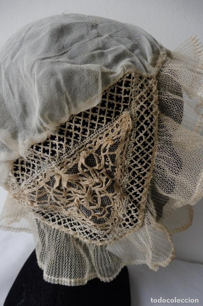 Antig&uuml;edades: ANTIGUO GORRO DE ENCAJE PPIO.S.XX - Foto 6
