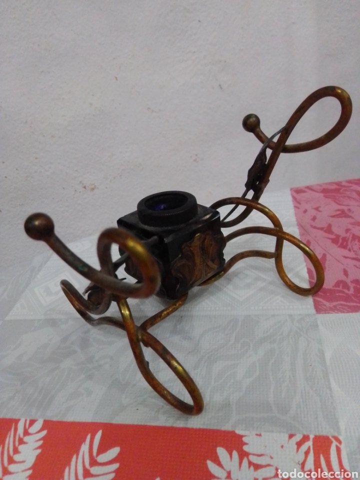 Antig&uuml;edades: Antigua escriban&iacute;a de bronce y plata - Foto 5