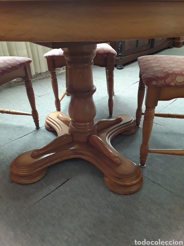 Antig&uuml;edades: Juego de mesa y 4 sillas - Foto 3