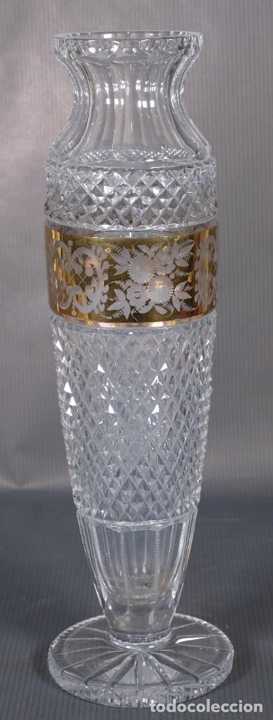 Antig&uuml;edades: Florero en cristal checo siglo XX - Foto 2
