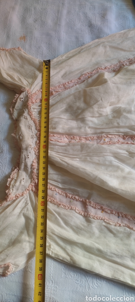 Antigüedades: Antiguo vestido camisón cosido a mano - Foto 17 - 300502453