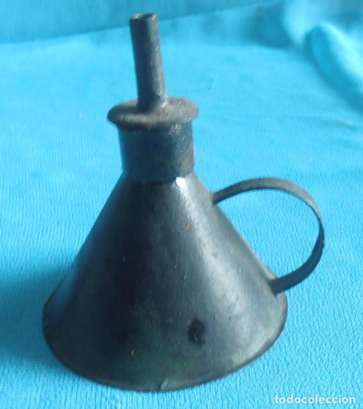 Antig&uuml;edades: CANDIL DE HIERRO DE COMBUSTION A ACEITE - Foto 9