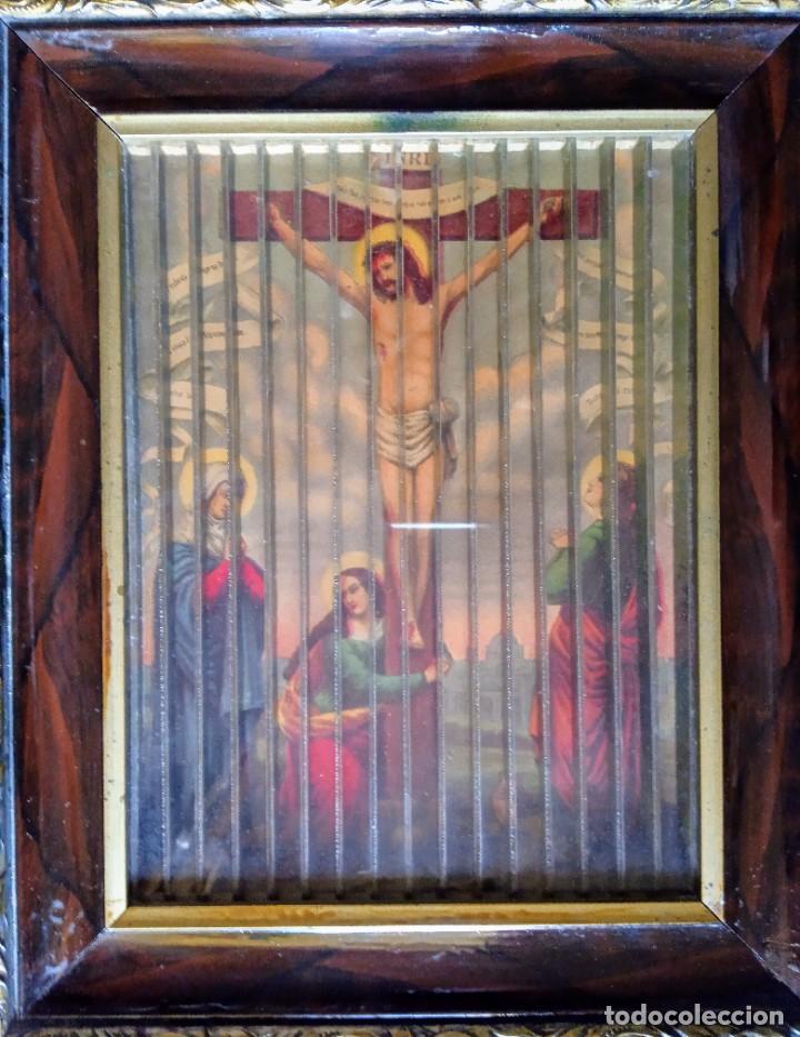Antig&uuml;edades: Cuadro antiguo religioso tridimensional - Foto 2