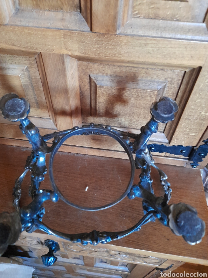 Antig&uuml;edades: Antiguo centro de mesa de bronce modernista - Foto 6