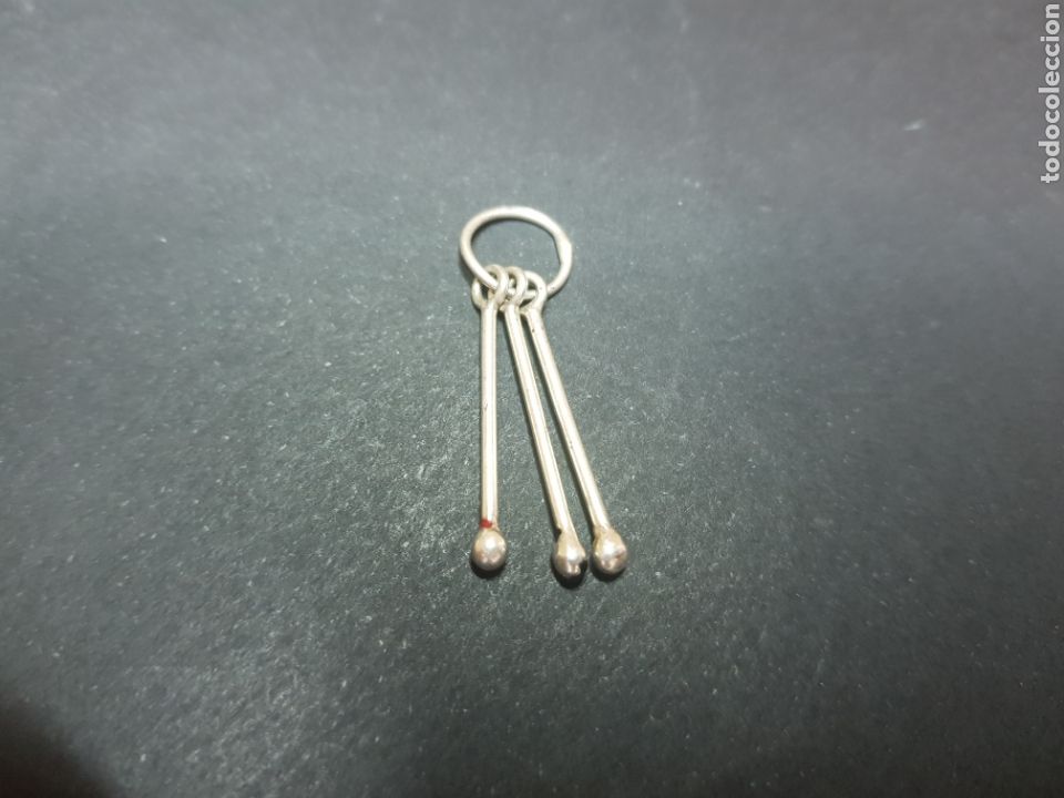 Antiques: #120 COLGANTE PLATA DE LEY 925 3 PALOS 3,5cm