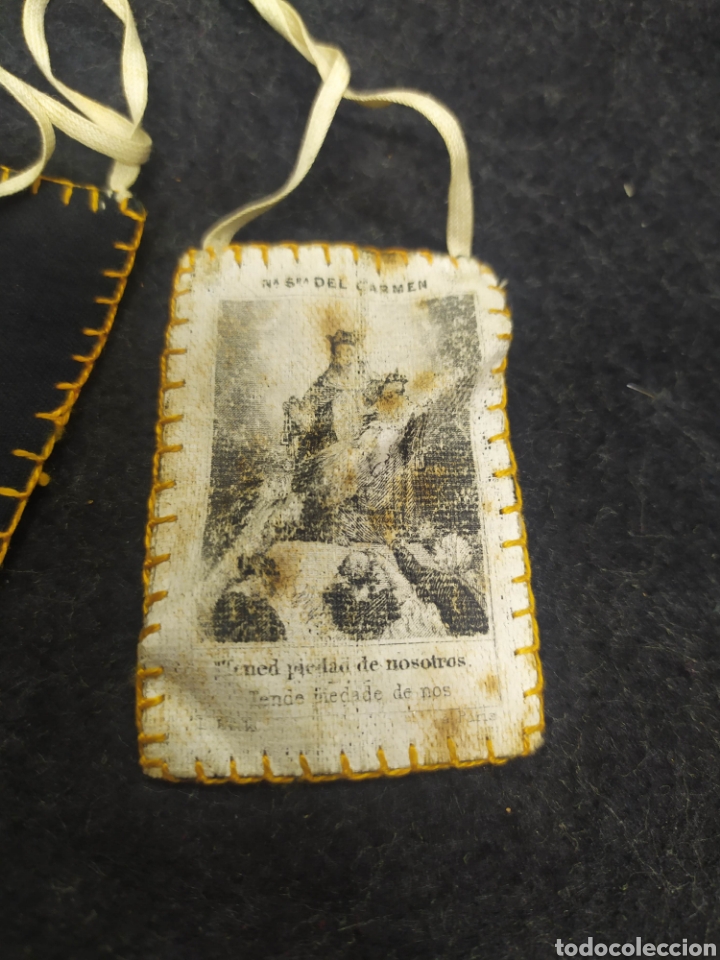 Antig&uuml;edades: Antiguo escapulario Virgen del Carmen. - Foto 2