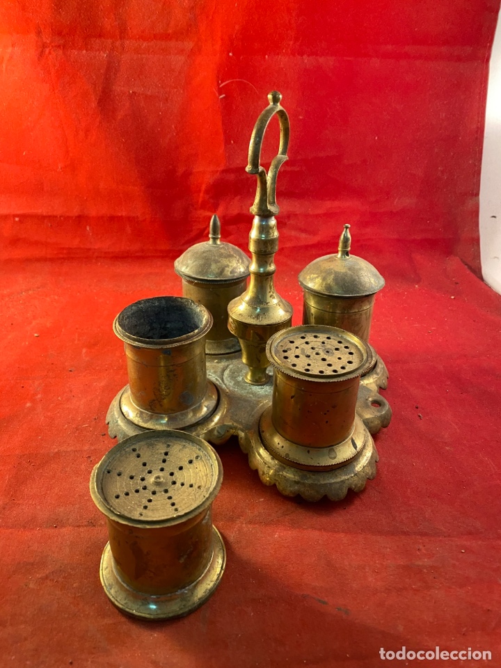 Antig&uuml;edades: Antiguo tintero bronce - Foto 3