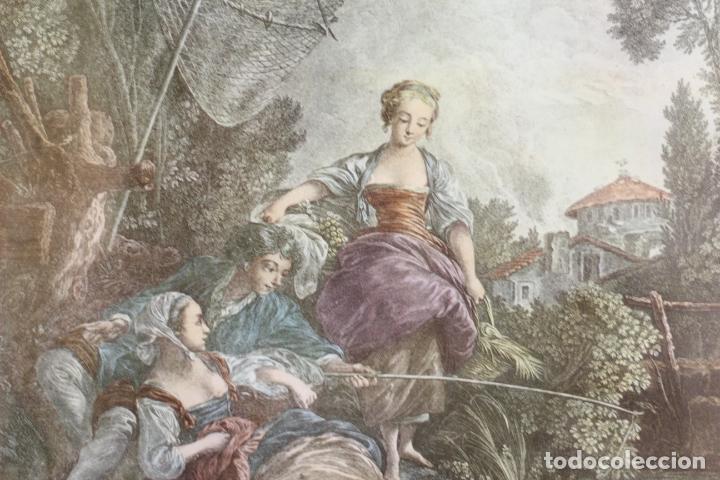 Antig&uuml;edades: marco de madera con grabado - Foto 3