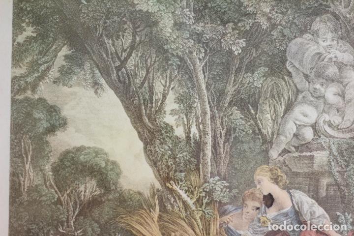 Antig&uuml;edades: marco de madera con grabado - Foto 3