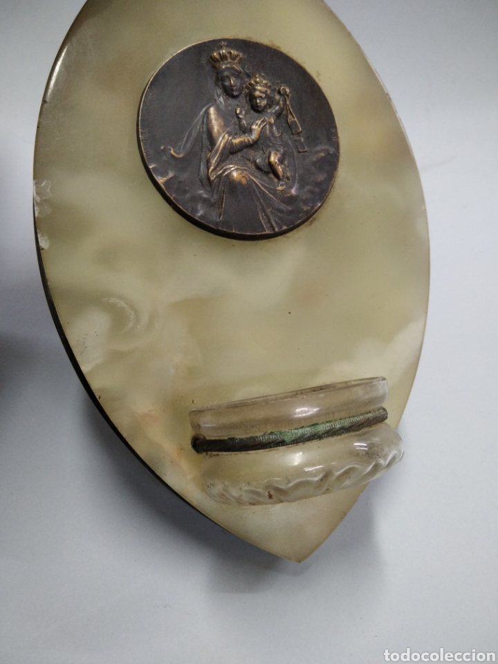 Antig&uuml;edades: Virgen bronce medalla colgar pared - Foto 3