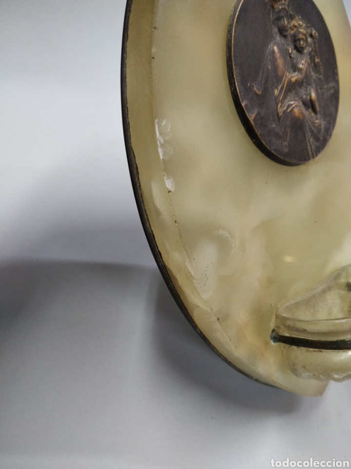 Antig&uuml;edades: Virgen bronce medalla colgar pared - Foto 4