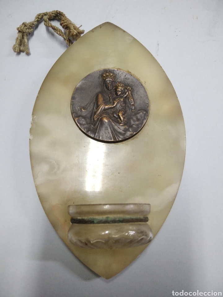 Antig&uuml;edades: Virgen bronce medalla colgar pared - Foto 1
