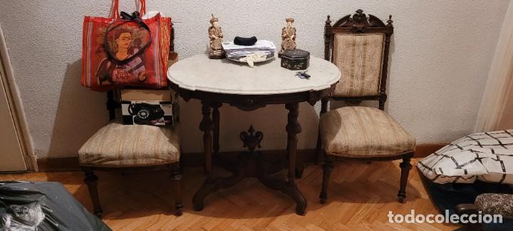 Antig&uuml;edades: Consola isabelina con tapa de m&aacute;rmol. - Foto 1