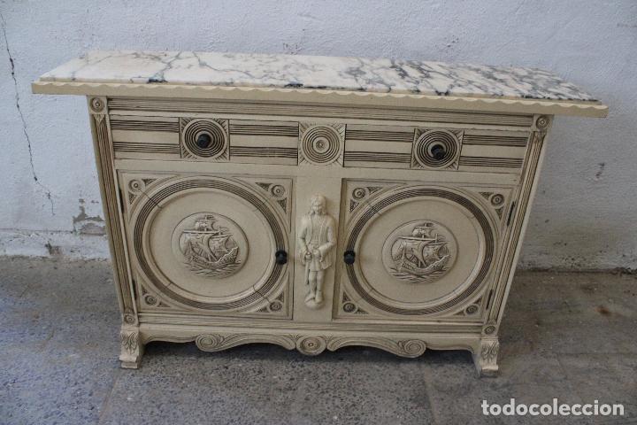 Antig&uuml;edades: mueble de entrada consola cristobal colon - Foto 4