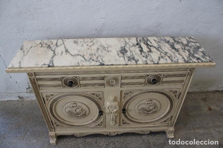 Antig&uuml;edades: mueble de entrada consola cristobal colon - Foto 5