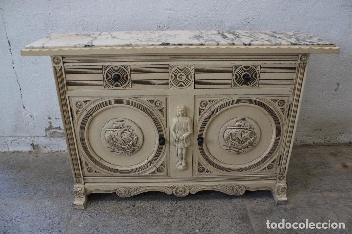 Antig&uuml;edades: mueble de entrada consola cristobal colon - Foto 8